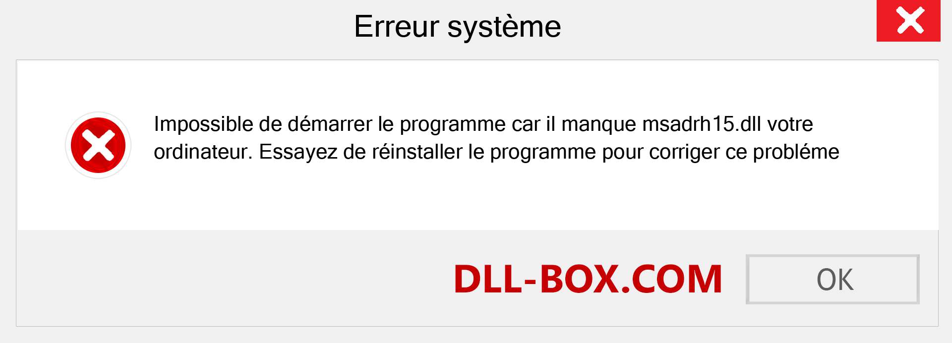 Le fichier msadrh15.dll est manquant ?. Télécharger pour Windows 7, 8, 10 - Correction de l'erreur manquante msadrh15 dll sur Windows, photos, images