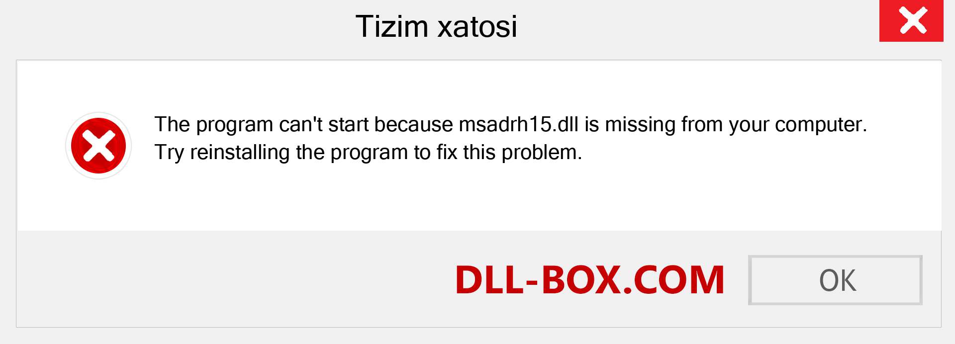 msadrh15.dll fayli yo'qolganmi?. Windows 7, 8, 10 uchun yuklab olish - Windowsda msadrh15 dll etishmayotgan xatoni tuzating, rasmlar, rasmlar